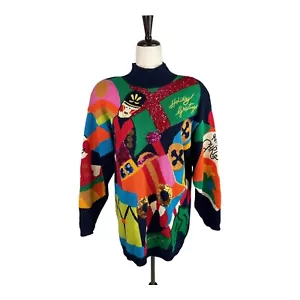 Vintage I.B. Diffusion Sport Christmas Tunic Sweater Size M B17 - Picture 1 of 3
