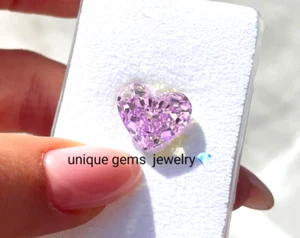 2 Ct Light purple Color Heart Cut VVS1 Diamond Premium Quality Gemstone 8x8MM - Picture 1 of 7