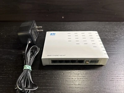 Rare KTI DH5T Network Hub- 10BASE-T Ethernet Hub Tested Works! - Image 1 of 2