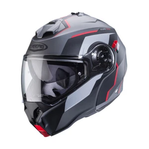 Modular Motorcycle Helmet Caberg DUKE EVO MOVE Gun Metal Red Helmet Casque - Picture 1 of 4