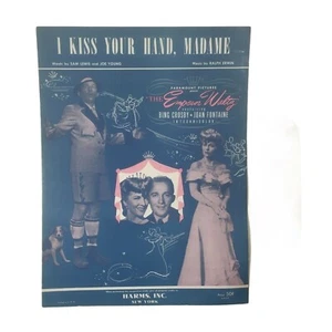 1928 I Kiss Your Hand Madame Emperor Waltz Bing Crosby J Fontaine Sheet Music  - Picture 1 of 3