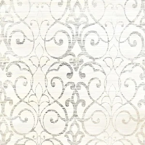 York Grasscloth Damask Filigree Silver Trellis In White, Gold, Beige & Seafoam - Picture 1 of 11