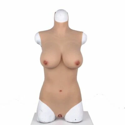 Silicone Full Bodysuit Breast Forms Vagina Suits For Crossdresser DE Cup Drag - Image 1 of 4
