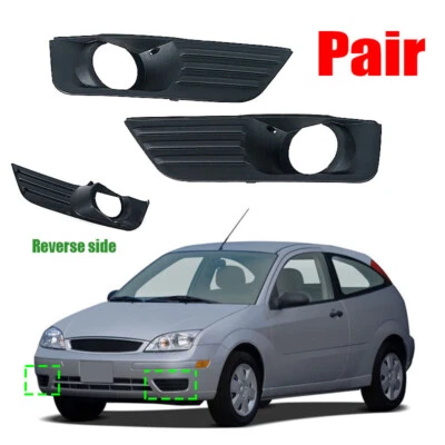 Pair For Ford Focus 2005-2007 Left&Right Front Bumper Fog Lights Cover Grille - Imagem 1 de 4