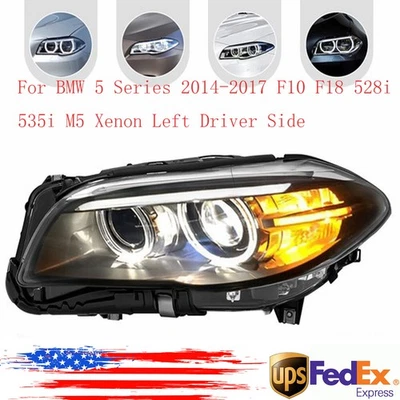 For BMW 5 Series 2014-2017 F10 F18 528i 535i M5 Xenon Headlight Left Driver Side - Image 1 of 4