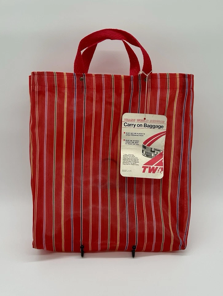 Bolso de Viaje de Mano TWA Vintage Años 70 Doble Asa Mediados de Siglo Foto 1 de 4
