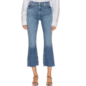Citizens Of Humanity Isola Cropped Bootcut Frayed Hem Denim Jeans Size 32 - Picture 1 of 14