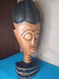 Holz geschnitzte alte afrikanische 17" große stehende Figur - handgefertigt in Ghana - Bild 1 von 15