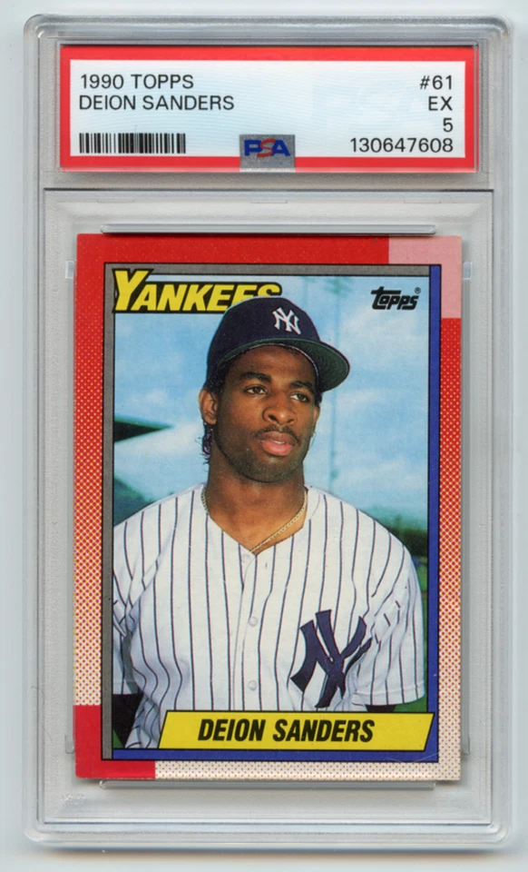 1990 Topps - DEION SANDERS - #61 NY Yankees novato PSA Foto 1 de 1