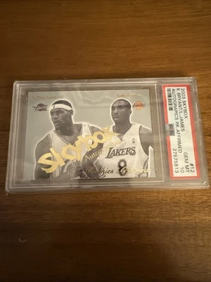 2003 Skybox Autographics Rookies Affirmed #12 LeBron James Kobe Bryant PSA 10 - Image 1 of 2