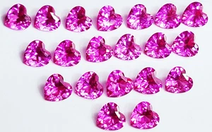 Certified 7 MM Heart Shape Natural Pink Sapphire Lot Loose Gemstones - Picture 1 of 13