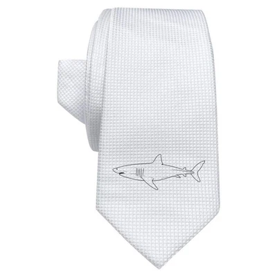 'Great White Shark' White Tie / Necktie with Gift Box (AT00008929) - Image 1 of 4