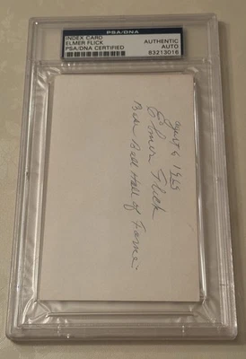 Elmer Flick Auto Autograph On Index Card PSA DNA Authentic Baseball HOF - Image 1 of 2