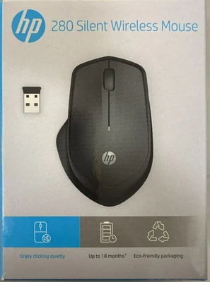 HP - 280M - Ergonomic Wireless Silent Mouse Right-Handed Design - Black - Image 1 of 4