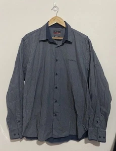 Pierre Cardin Paris Size XXL Men’s Button Up Shirt Navy Slim Fit Long Sleeve - Picture 1 of 13