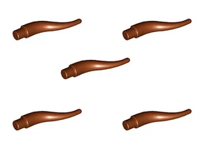 5 New LEGO Reddish Brown Long Cattle Horn 13564 tree leaf branch stick twig - Picture 1 of 6