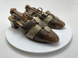 Lambertazzi Damen-Sandalen Vintage Paar bequeme Schuhe UK-Größe 4 Bronze-Mix - Bild 1 von 11
