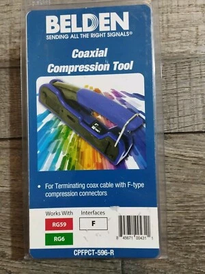 Herramienta de compresión coaxial Belden CPFPCT-596-R Foto 1 de 3