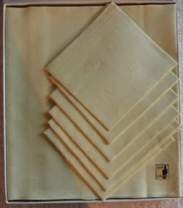 Tischdecke + 6 Servietten, Bielefeld Leinenweber WEGA ,Gelb 130x160 30x30 cm - Bild 1 von 2