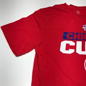 Chicago Cubs MLB T-Shirt Youth Boys Size XXL (18) Red Short Sleeve 100% Cotton - Picture 1 of 12
