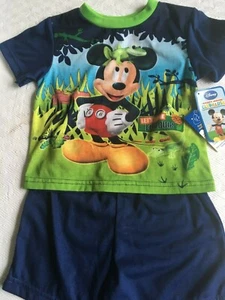 Disney Mickey Mouse Pajamas 2 pcs Set Baby Toddler Kid's Girls Boys Sleepwear - Picture 1 of 3