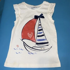 Gap Kids Sailboat Sailing Girls Summer Top XS 5 NWOT Flutter Sleeve Blouse Shirt - Picture 1 of 12