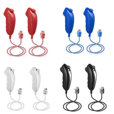 POWEREXTRA 1/2 Pack For Wii Nunchuck Black For Nintendo nunchucks for Nintendo Wii or Wii U