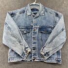 VINTAGE Canyon River Blues Jacke Herren L blau Denim Trucker Biker Acid Wash 90er