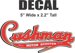 Calcomanía de vinilo para scooter de motor Cushman de 5 pulgadas - Imagen 1 de 1