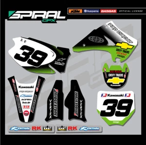 Custom MX Graphics Kit Kawasaki KX 125 250 Pro Circuit Kit 2007 2008 ALL YEARS - Picture 1 of 5