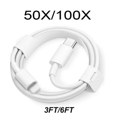 50X/100X PD Fast Charger Cable 1m/2m Type USB C to iPhone 14  13 12 11 Pro Max X - Image 1 of 4
