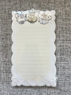 Carol's Rose Garden Teapots High Tea Pad List Die-cut Embossed Wilson NEW 50sht - Image 1 of 4