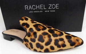 Rachel Zoe Mules Natalie Leopard Pony Hair Women Flat Shoe Size 6.5 Pointed Toe - Picture 1 of 12