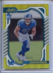 Panini Absolute Aidan Hutchinson GOLD ROOKIE /10 SSP - Picture 1 of 2
