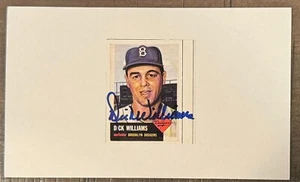 DICK WILLIAMS SIGNED 3"X5" INDEX CARD BROOKLYN DODGERS AUTOGRAPH D 2011 - Picture 1 of 1