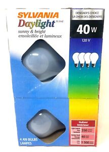 4 Pack Sylvania 40W Daylight sunny & Bright Designers Choice A19 Light Bulbs E26