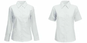 Confezione 2 Camicia Blusa Bambina Bianca Divisa Scuola Manica Lunga 3-18 Anni 26"-48" - Foto 1 di 4