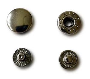 Gun Metal Leather Craft Snaps/Fastener Buttons/Closure 3 sizes 10/12.5/15mm - Picture 1 of 4