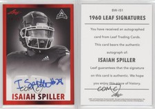 2021 Leaf Memories 1960 Base Auto Red Spectrum /25 Isaiah Spiller #BW-IS1 Auto