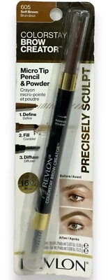 Revlon Colorstay Eyebrow Pencil/Powder Longwearing Precision Tip 605 Soft Brown - Image 1 of 2