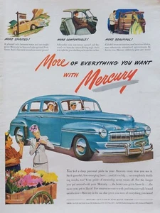 1946 vintage Mercury automobile print ad. - Bild 1 von 1