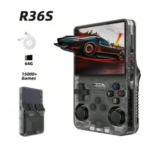 Sistema de videojuegos portátil retro R36S pantalla IPs de 3,5 pulgadas - negro - NUEVO - Imagen 1 de 8