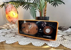 Waltons Celestial WP461 Transistor Clock AM Radio Orange 60s Vintage Rare Works - Picture 1 of 16