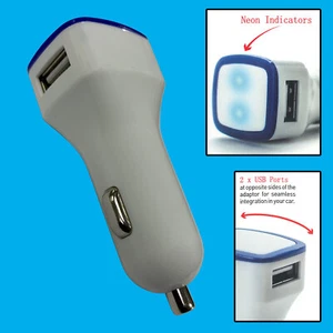 Voiture Chargeur Avec 2 USB Ports pour Tablette Téléphone, 2.1 Amp Sortie, Fluo - Photo 1 sur 5