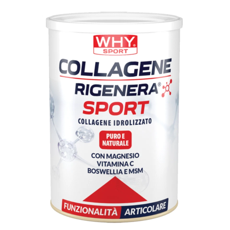 WHY NATURE WHY Sport Collagene Rigenera Sport 336 gr con Magnesio, Vitamina C e Boswellia