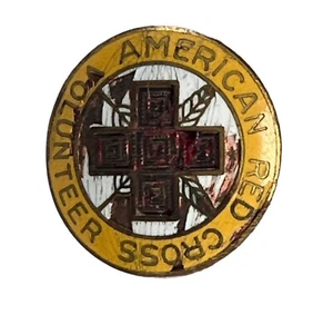 WW2 ERA American Red Cross Volunteer Pin Badge - Picture 1 of 2