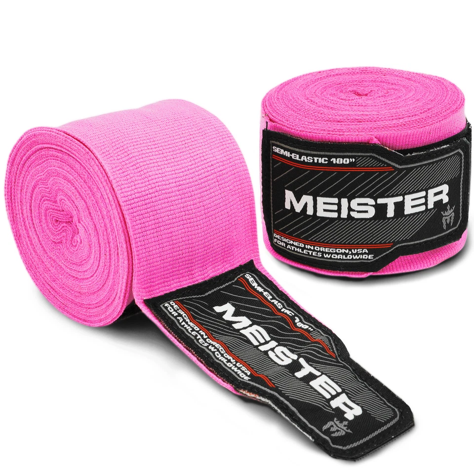 MEISTER 180" SEMI-ELASTIC HAND WRAPS - PAIRS MMA Boxing Mexican Lot ALL COLORS - Image 1 of 1