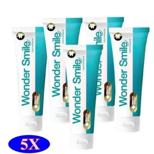 5X Wonder Smile dentifricio alle erbe pulizia denti bianchi rimuovi macchie tè caffè 80g - Foto 1 di 11