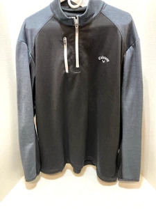 Callaway Mens Two Tone 1/4 Zip Golf Pullover Media Pocket Fleece Lined XL - Picture 1 of 11
