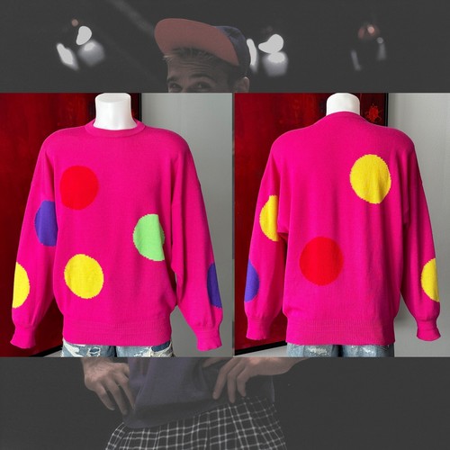 Maglione GIANNI VERSACE Lana Multicolore A Polka Punti taglia IT 52 da S S 1991